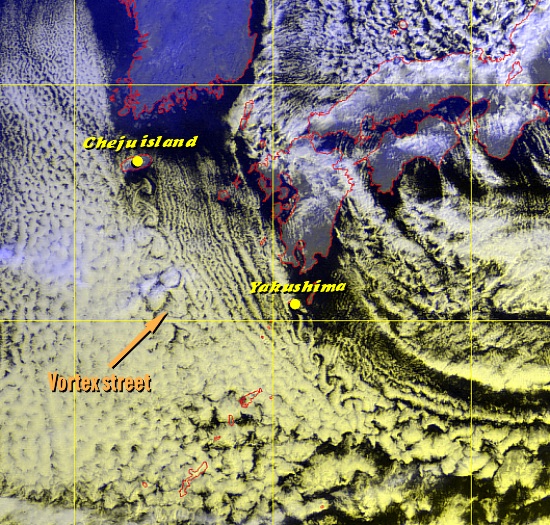 Vortex streets (Image time - 8:32 a.m., 15 January 2003)