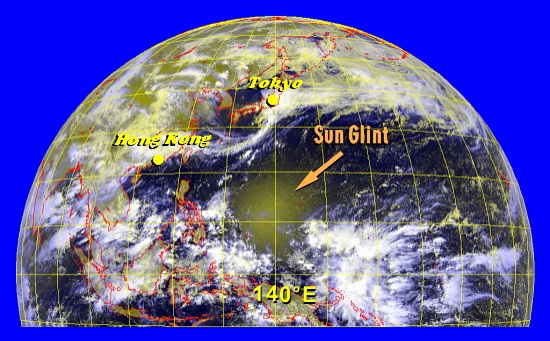 Sun Glint (Image time - 10:32 a.m., 18 June 2002)