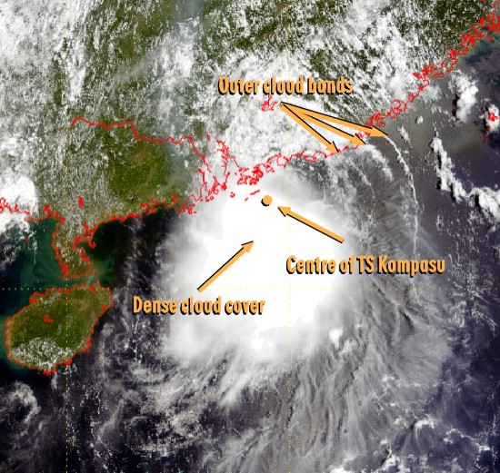 Tropical Storm Kompasu (Image time - 10:55 a.m., 16 July 2004)