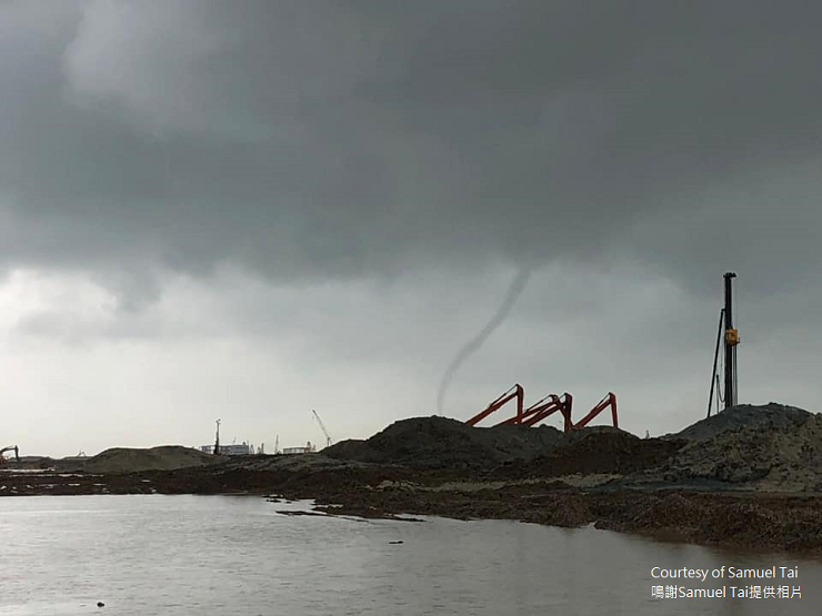 Waterspout was reported near the Hong Kong International Airport on the morning of 8 June 2020