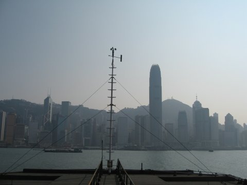 A closeup of the anemometer at Star Ferry