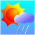 Sunny periods with isolated showers and a few squally thunderstorms. 