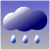 Cloudy to overcast with rain and a few squally thunderstorms. 