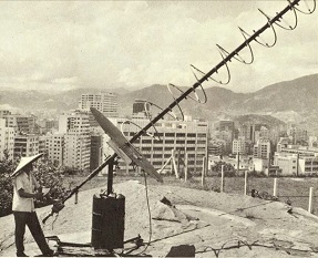 Receiving satellite pictures at King's Park Meteorological Station in the mid-1960s