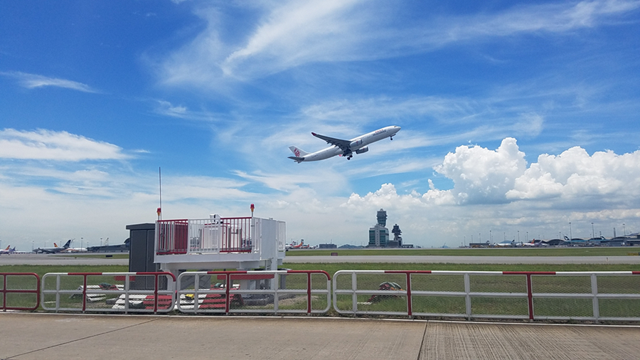 One of the four dedicated short-range LIDAR units conducting wake turbulence measurements at HKIA.