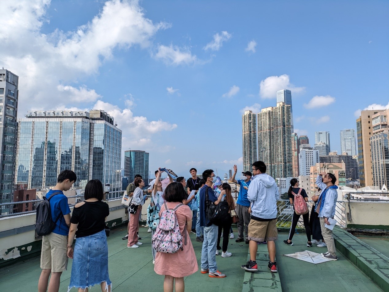 Participants conducting weather observations