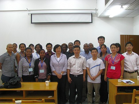 Mrs Hilda Lam (first row, third from the left) photographed with teaching staff of Regional Training Centre in Nanjing and participants of the training course.
