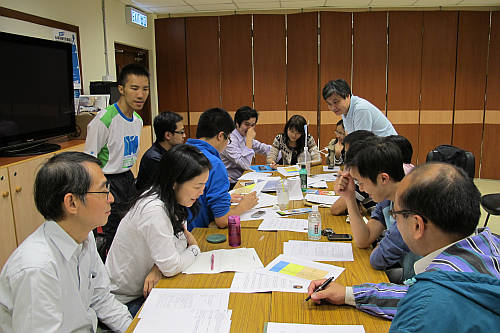 Observatory staff and FoOb committee members planning and preparing for the 'Meteorological Day Camp' during spare time