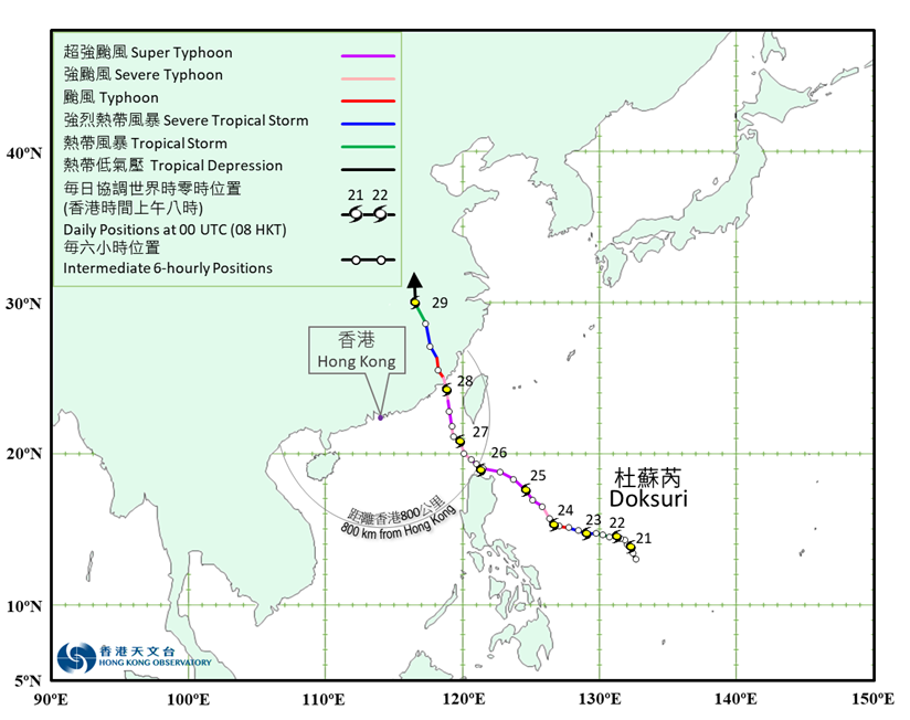 Provisional track of Doksuri (2305): 20 - 29 July 2023.