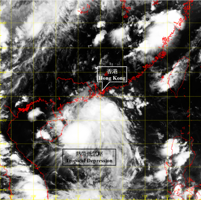 二零二五年六月二十五日下午5時左右的紅外線衛星圖片。