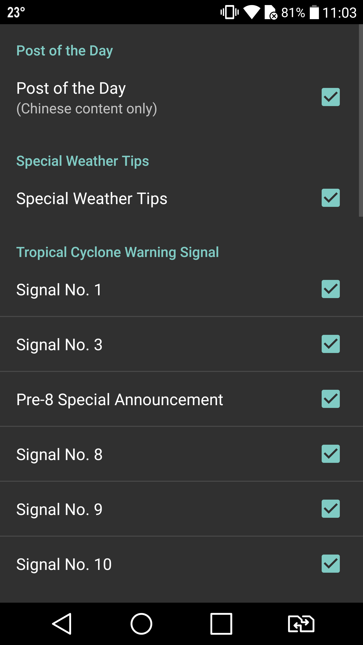 Android screen