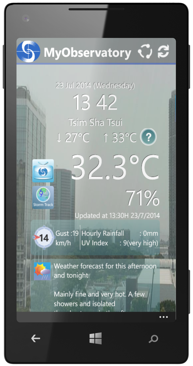 Windows Phone screen