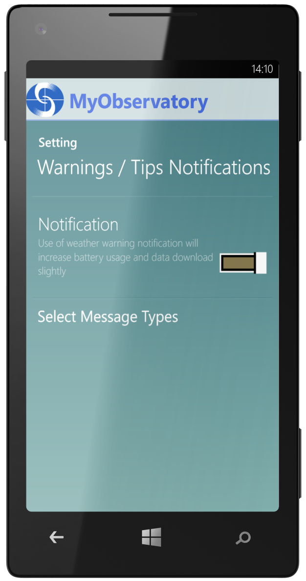 Windows Phone screen