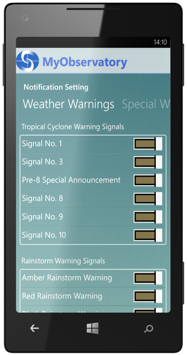 Windows Phone screen