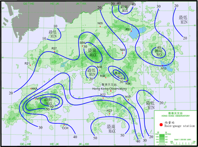 Rainfall distribution on 8 – 10 July 2015