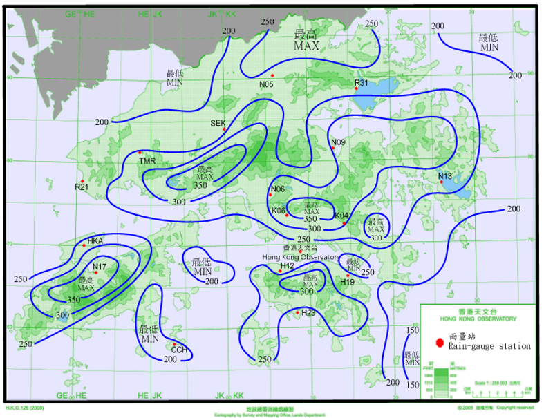 二零一九年七月三十日至八月二日的雨量分布.