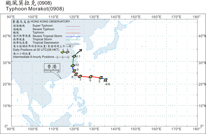 Track of Typhoon Morakot