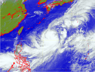 Satellite picture of Severe Tropical Storm Dujuan
