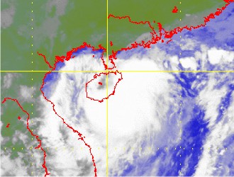 Satellite picture of Tropical Storm Higos