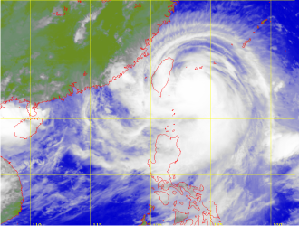 Satellite picture of Typhoon Morakot