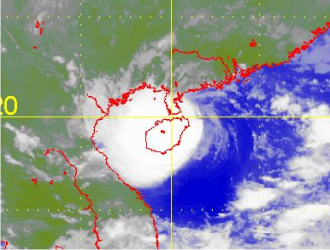 Satellite picture of Tropical Storm Mujigae
