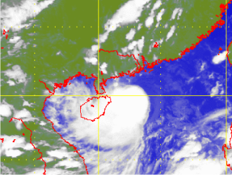 Satellite picture of Tropical Storm Soudelor