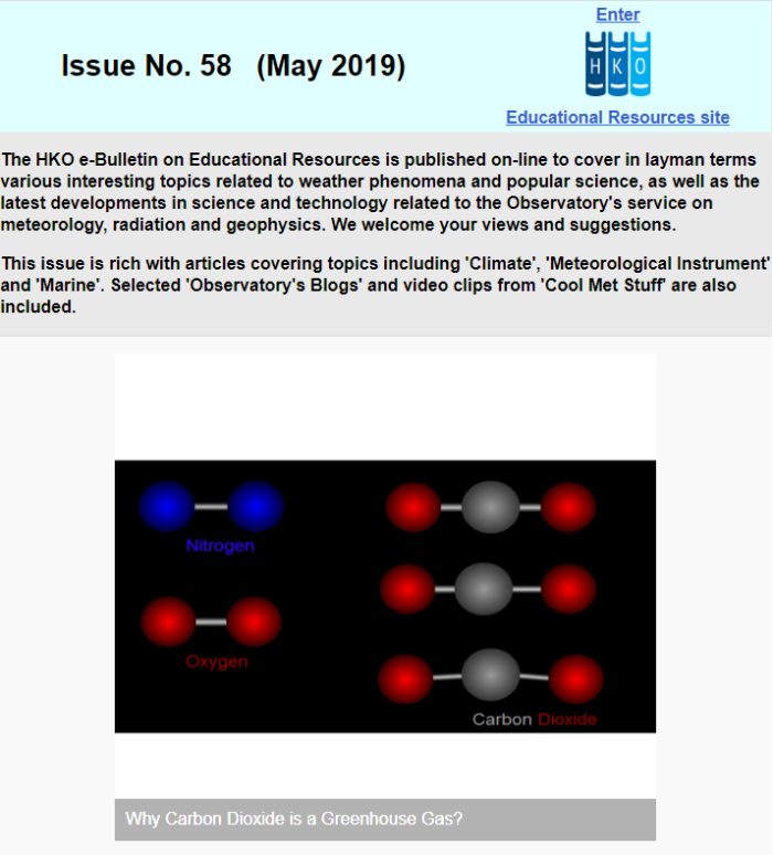 HKO e-Bulletin on Educational Resources Issue No.58