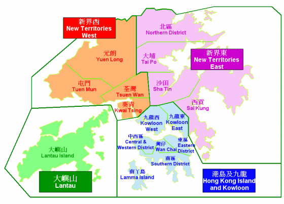 The regions delineation for lightning location information