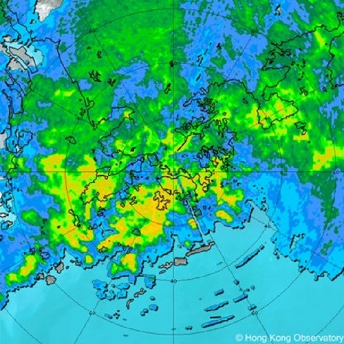Radar echoes during black rainstorm episode affecting Hong Kong on the morning of 24 May 2017
