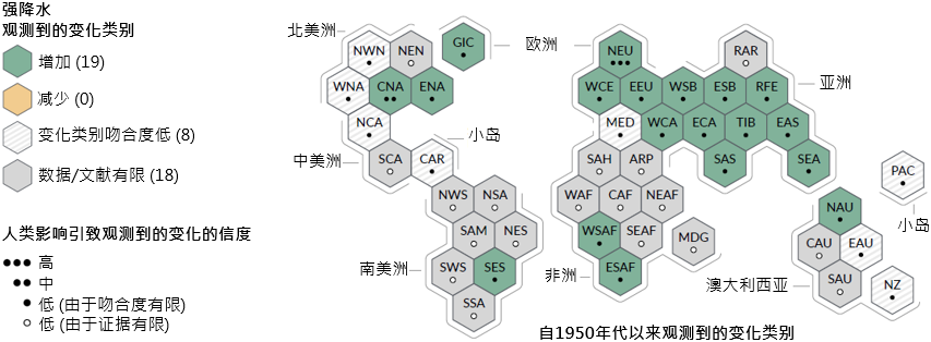 观测到的强降水变化及其受人类影响的信度