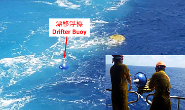 首次在南海上投下一個飄移浮標作海洋及氣象觀測