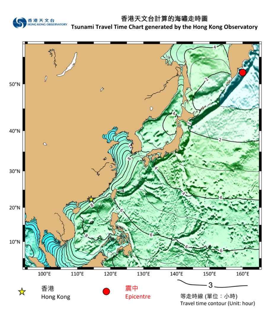 The Hong Kong Observatory&rsquo;s Tsunami Travel Time Chart
