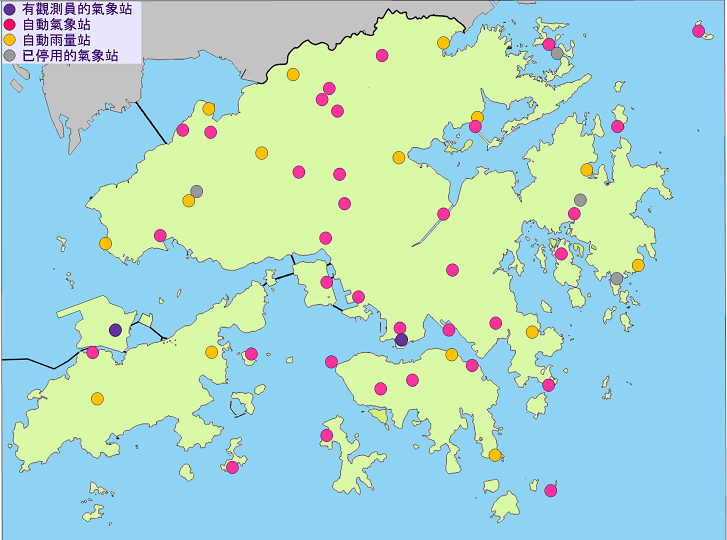 顯示雨量的氣象站