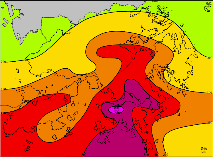 24-hour rainfall distribution map (3 p.m. on 8 October 2023 to 3 p.m. on 9 October 2023)