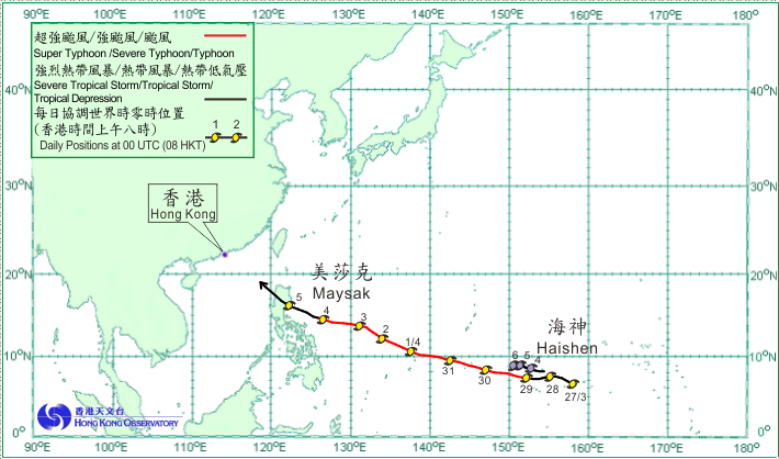 二零一五年四月的熱帶氣旋路徑圖