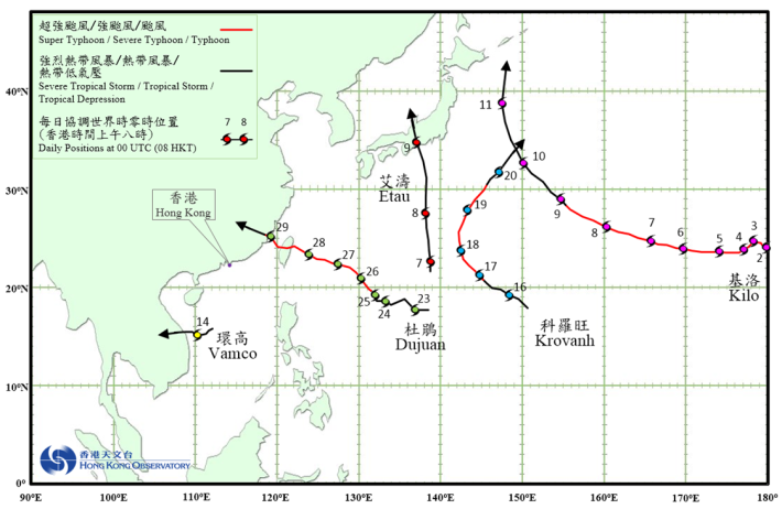 二零一五年九月的熱帶氣旋路徑圖