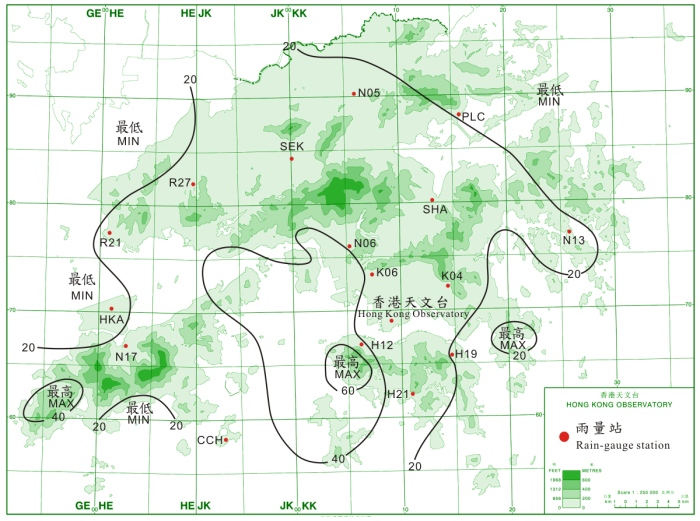 	二零一零年七月十五日至十六日的雨量分布