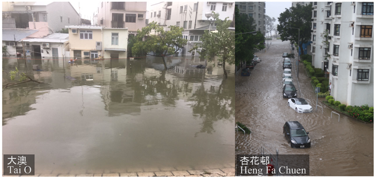 天鴿誘發的風暴潮令多處地區出現嚴重水浸
