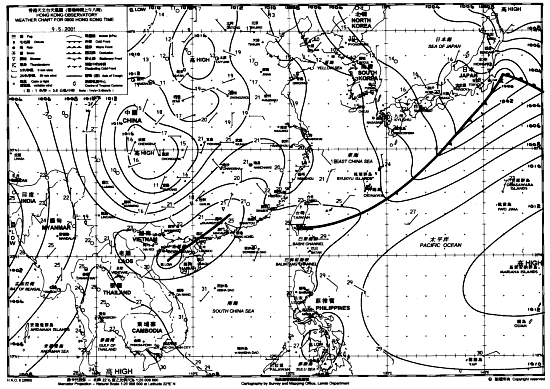 图1 2001年5月9日天气图
