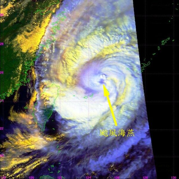图二 二零零一年十月十六日下午二时十三分(香港时间) NOAA-16 卫星图片。
